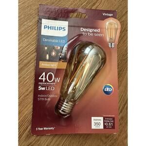 Phillips Vintage Dimmable LED 40W 5W Bulb Amber Light